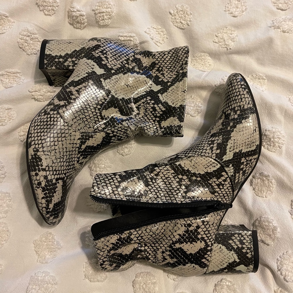 Reptile print sock booties